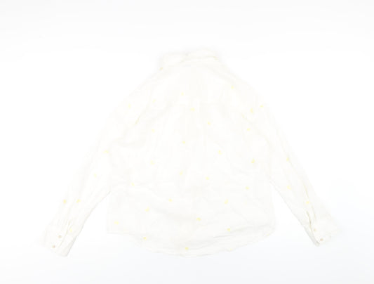 Womens UK Size 12 Pimkie White Basic Button-Up