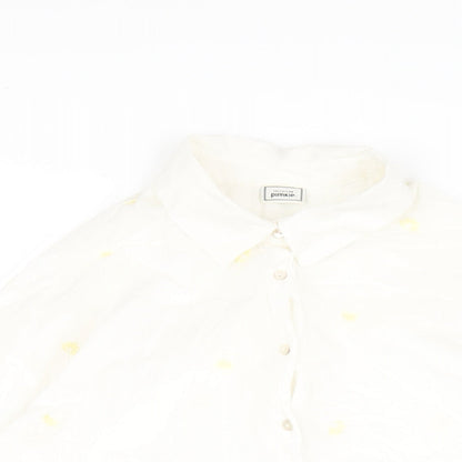 Womens UK Size 12 Pimkie White Basic Button-Up
