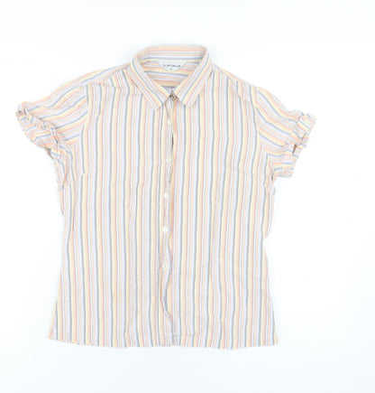 Womens UK Size 10 Topshop Multicoloured Basic Button-Up