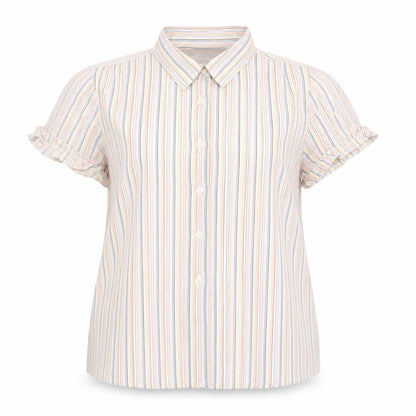 Womens UK Size 10 Topshop Multicoloured Basic Button-Up