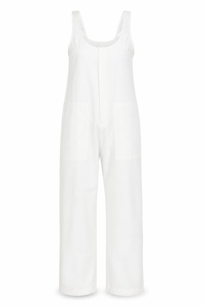Womens UK Size S Zara One-Piece White Jumpsuit