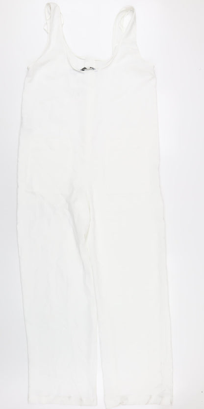 Zara Womens White Polyester Jumpsuit One-Piece Size S L32 in Pullover