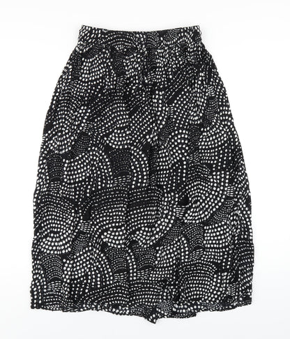 Akal Collection Womens Black Geometric Viscose A-Line Skirt Size M