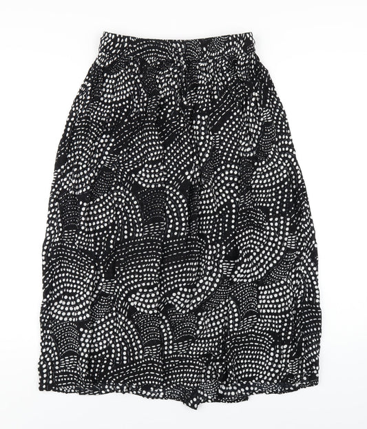 Akal Collection Womens Black Geometric Viscose A-Line Skirt Size M