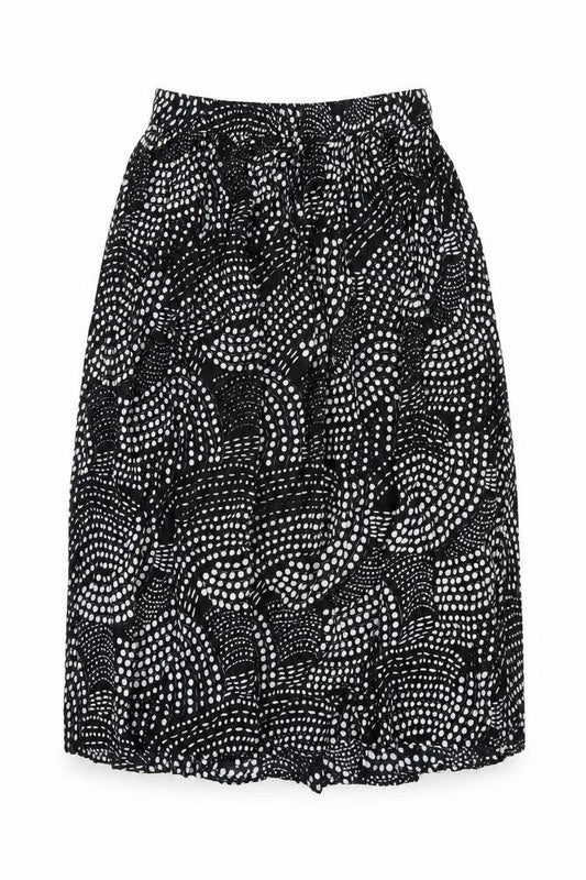 Akal Collection Womens Black Geometric Viscose A-Line Skirt Size M
