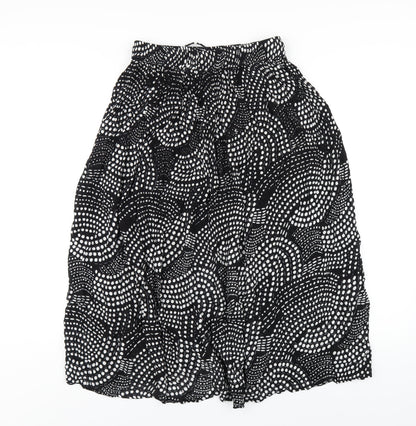 Akal Collection Womens Black Geometric Viscose A-Line Skirt Size M