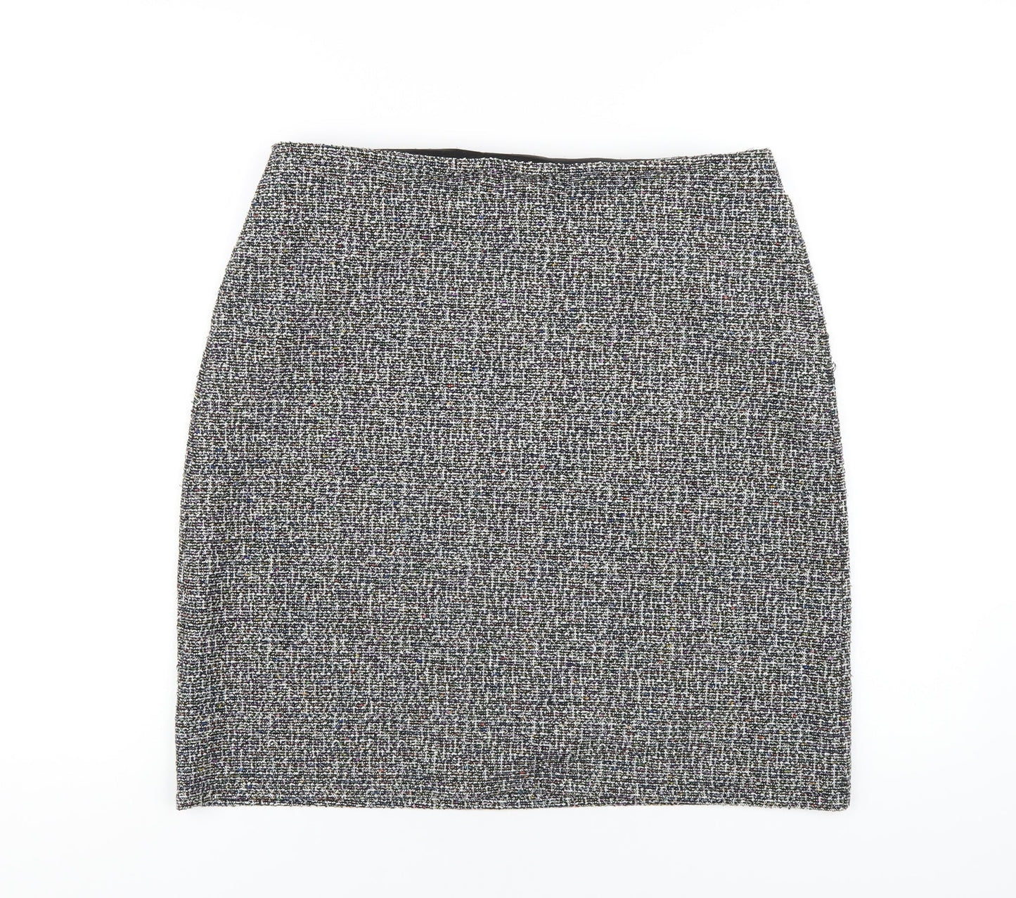 Marks and Spencer Womens Grey Polyester Straight & Pencil Skirt Size 14
