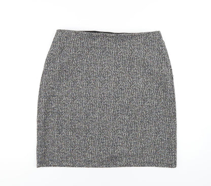 Marks and Spencer Womens Grey Polyester Straight & Pencil Skirt Size 14