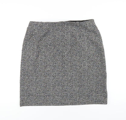 Marks and Spencer Womens Grey Polyester Straight & Pencil Skirt Size 14