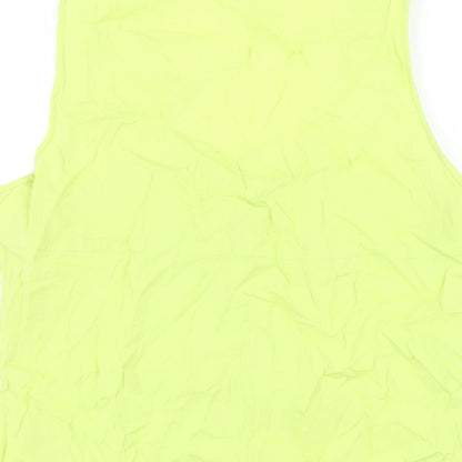 And Womens Green Cotton Basic Tank Size 14 Scoop Neck