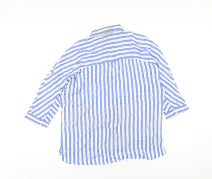 Womens UK Size S Zara Blue Basic Button-Up