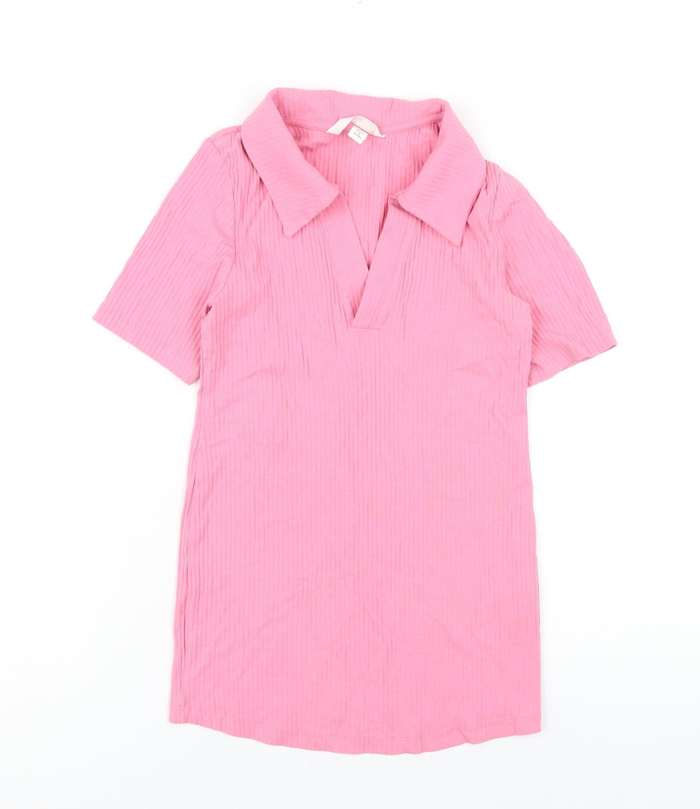 Womens UK Size S H&M Pink Basic T-Shirt