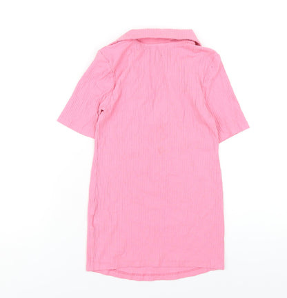 Womens UK Size S H&M Pink Basic T-Shirt