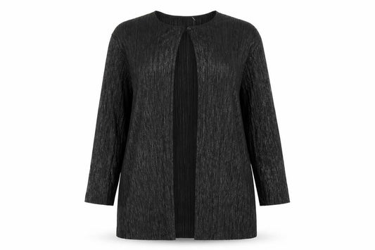 Front view of Principles women’s black polyester kimono t-shirt, size UK 12, round neck