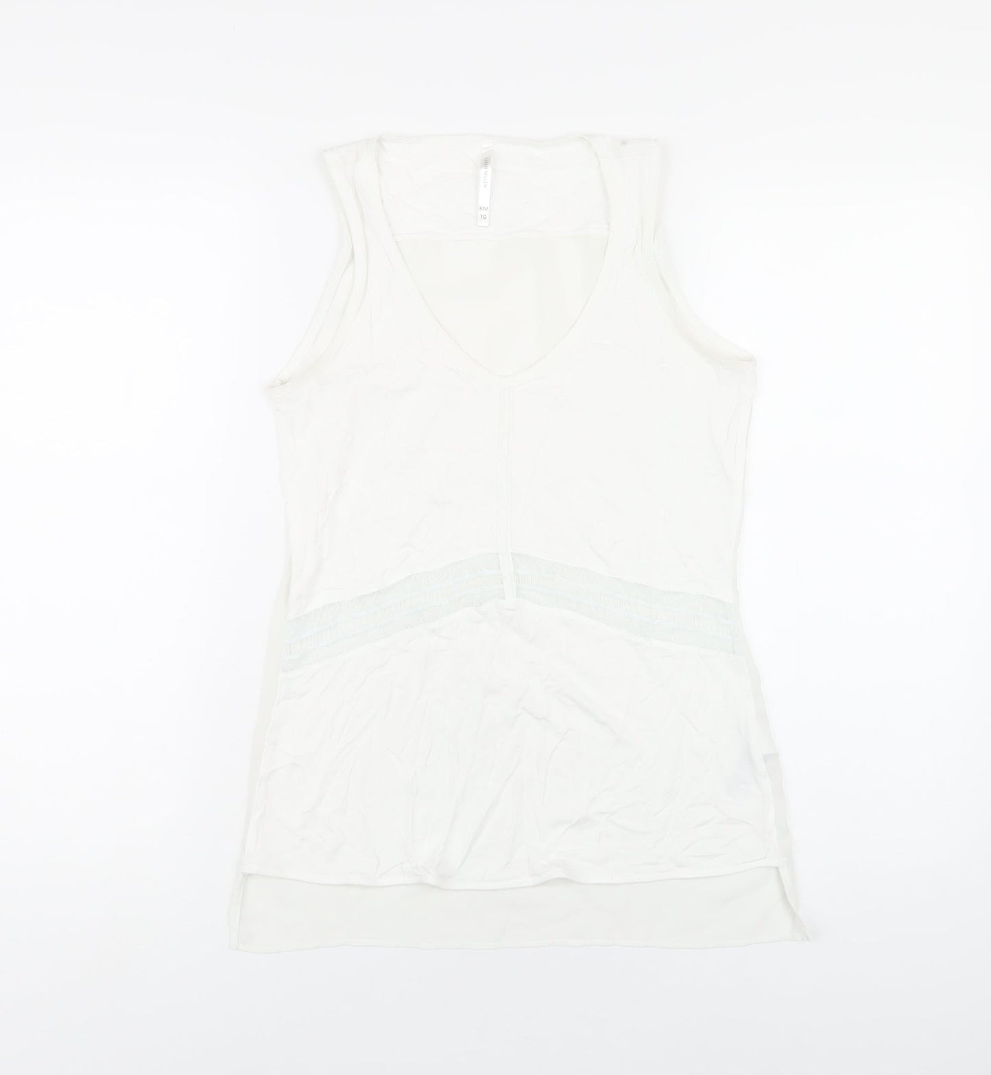 Womens UK Size 10 Karen Millen White Basic Tank
