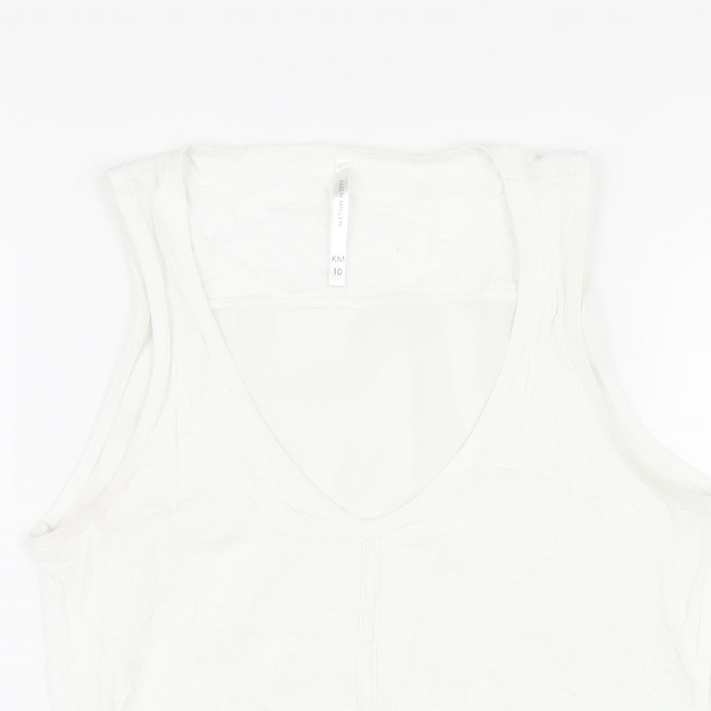 Womens UK Size 10 Karen Millen White Basic Tank
