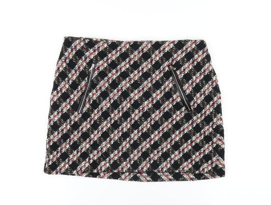 Womens UK Size L Zara A-Line Tweed Skirt