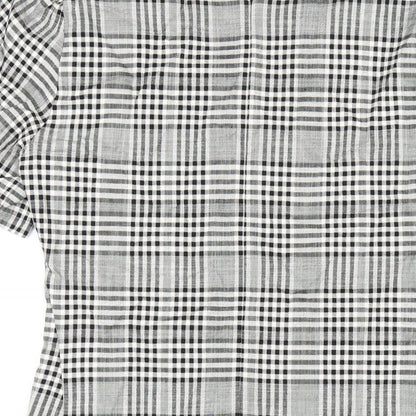Zara Womens Grey Plaid Viscose A-Line Size S Round Neck Zip