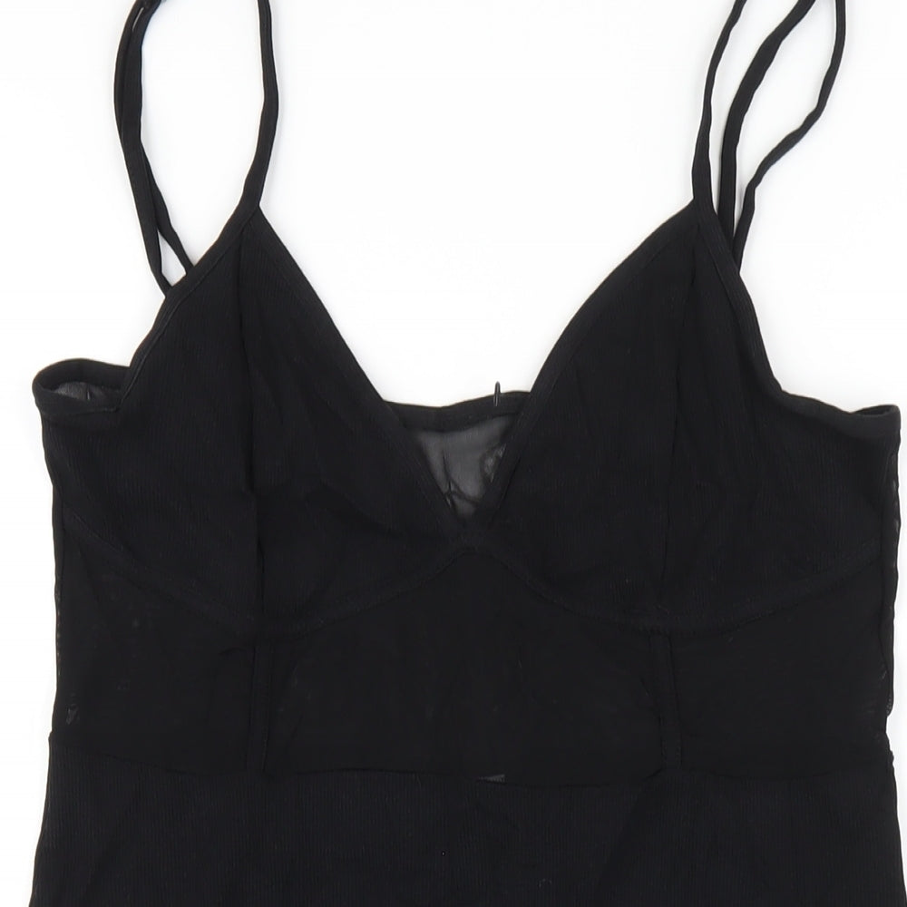 Noisy may Womens Black Cotton Bodycon Size XL V-Neck Pullover