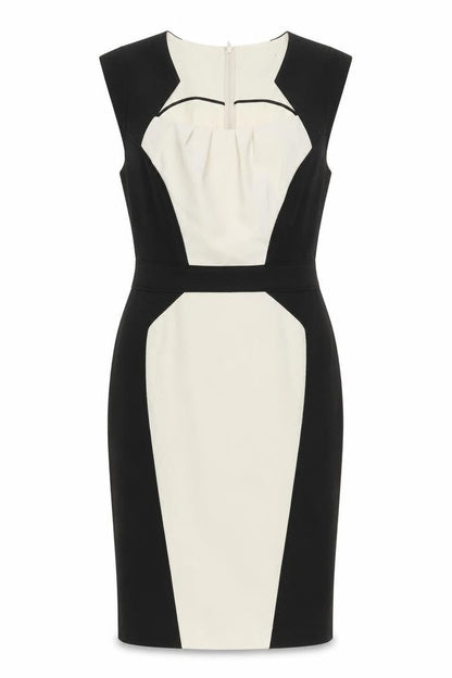 Dorothy Perkins Womens Black Polyester Pencil Dress Size 12 Square Neck Zip
