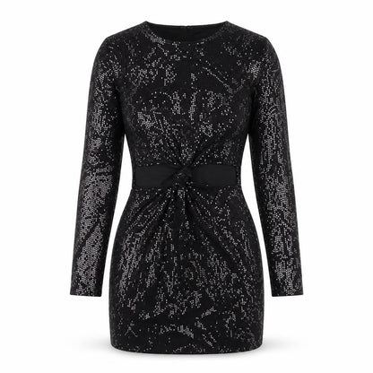 H&M Womens Black Polyester Mini Size S Round Neck Pullover