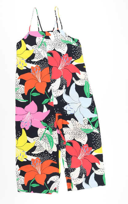 Topshop Womens Multicoloured Geometric Polyester Jumpsuit One-Piece Size 10 L21 in Pullover