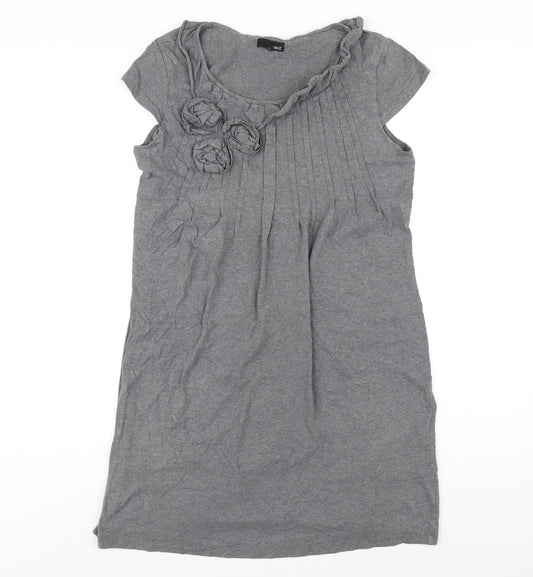NEXT Womens Grey Cotton A-Line Size 14 Round Neck Pullover