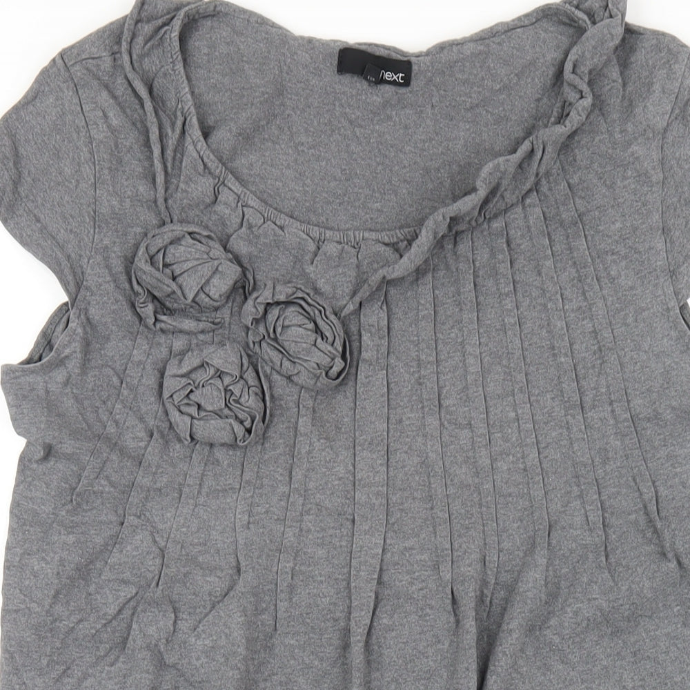 NEXT Womens Grey Cotton A-Line Size 14 Round Neck Pullover