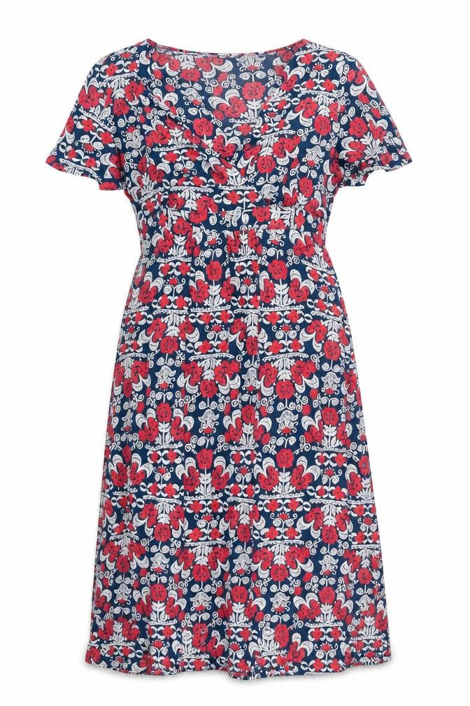 East Womens Multicoloured Geometric Viscose A-Line Size 10 V-Neck Pullover