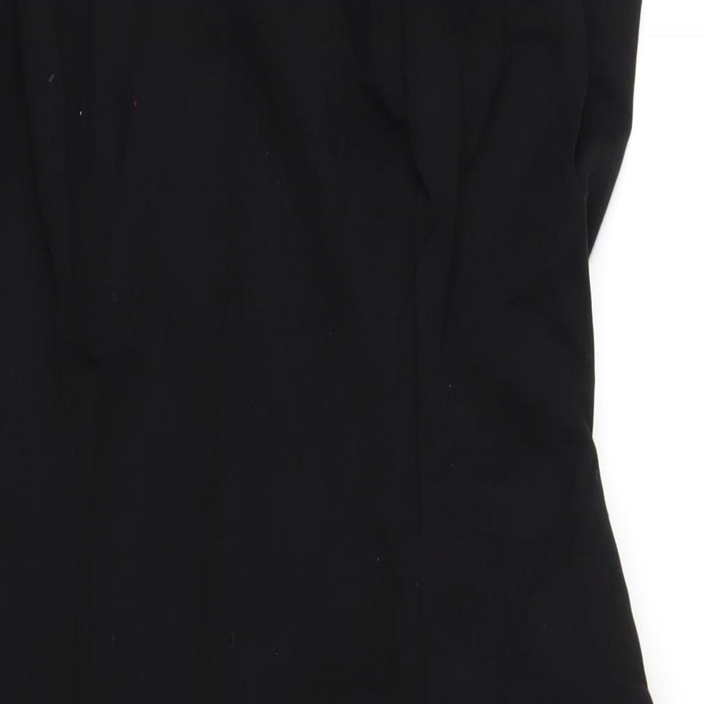 14 Womens Black Viscose Pencil Dress Size 14 Scoop Neck Zip