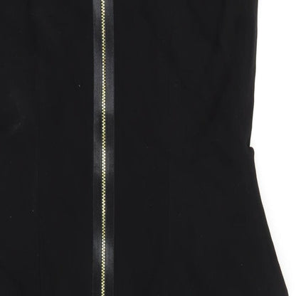 14 Womens Black Viscose Pencil Dress Size 14 Scoop Neck Zip