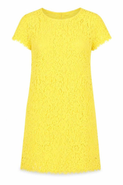 Zara Womens Yellow Polyester A-Line Size L Round Neck Pullover