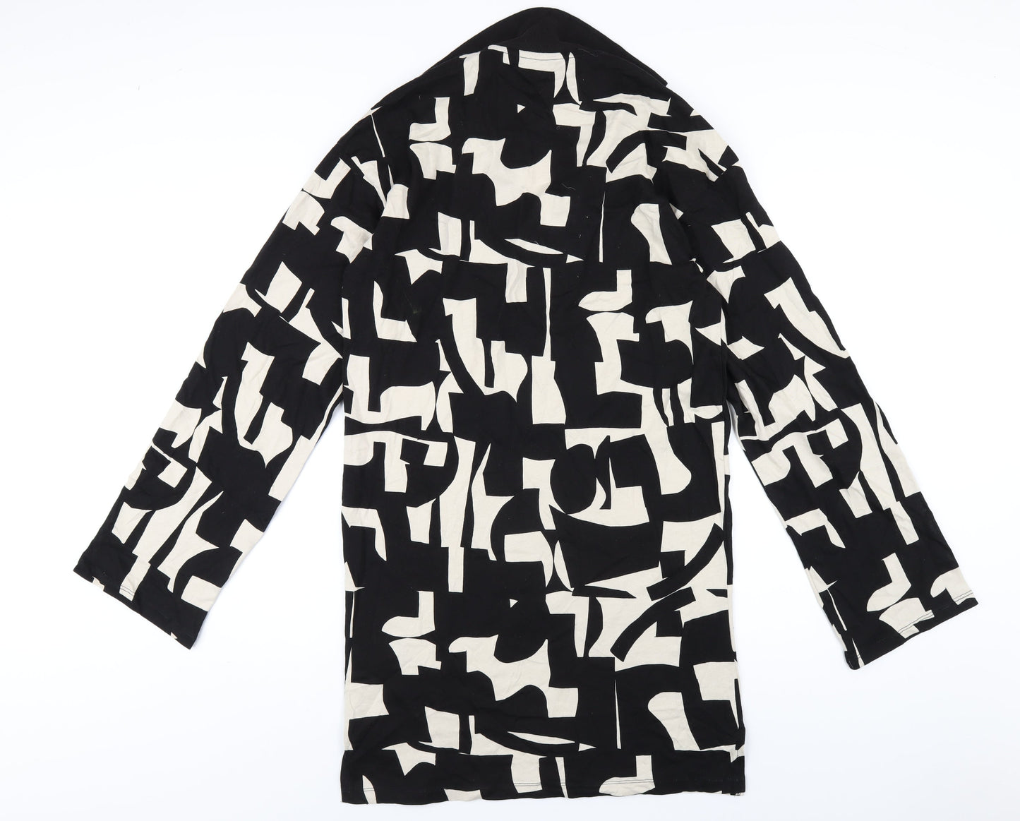 Monki Womens Black Geometric Cotton A-Line Size XS V-Neck Pullover