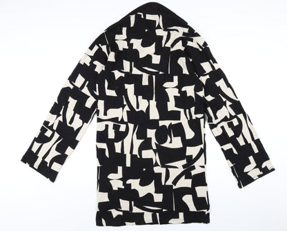 Monki Womens Black Geometric Cotton A-Line Size XS V-Neck Pullover