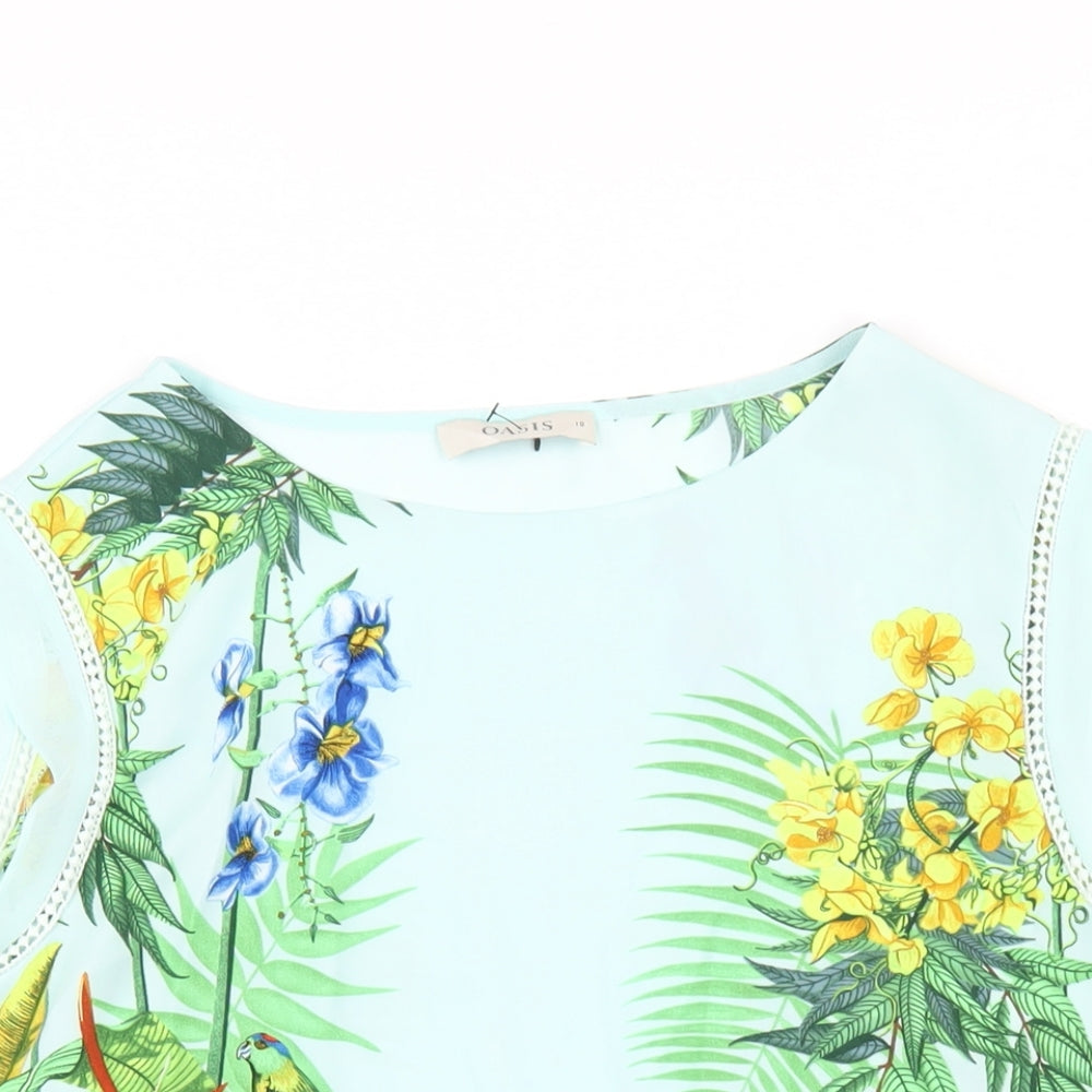 Womens UK Size 10 Oasis Multicoloured Basic T-Shirt