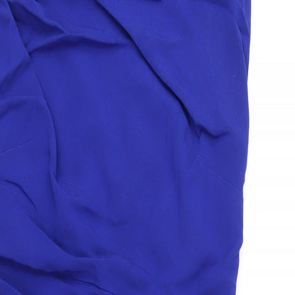 Coast Womens Blue Acetate Pencil Dress Size 12 Round Neck Zip