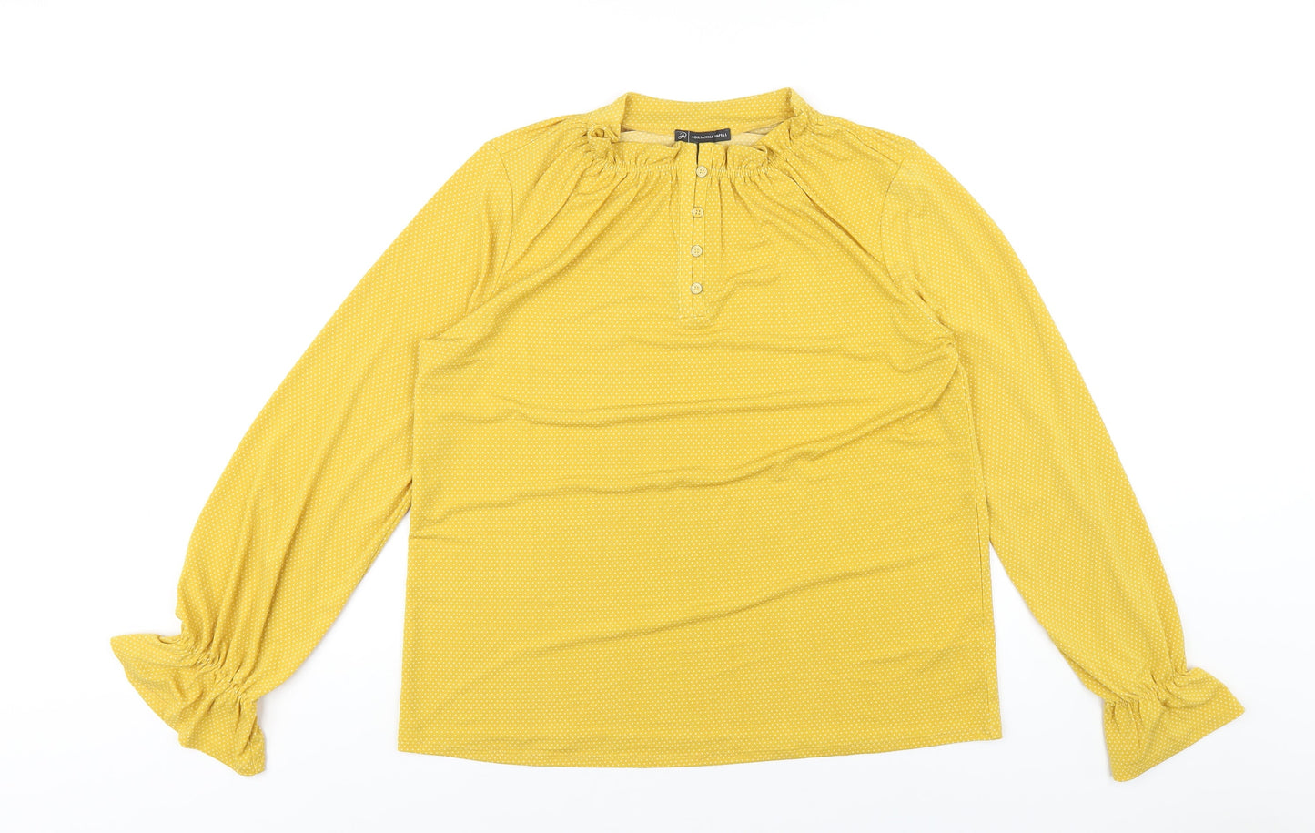 Womens UK Size L Adrianna Papell Yellow Basic T-Shirt