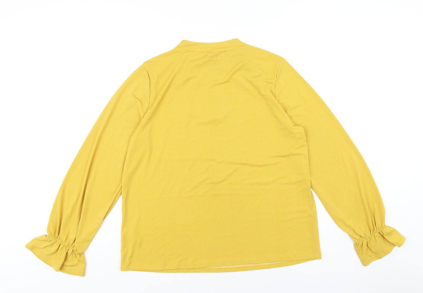 Womens UK Size L Adrianna Papell Yellow Basic T-Shirt