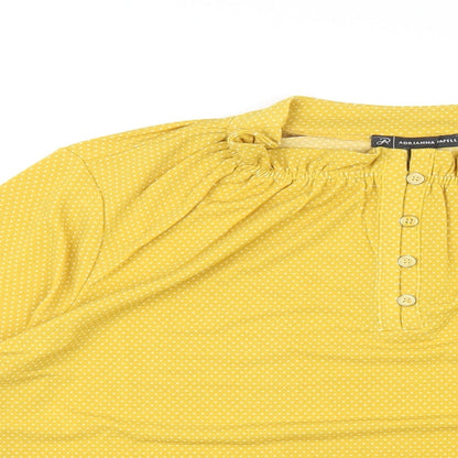 Womens UK Size L Adrianna Papell Yellow Basic T-Shirt
