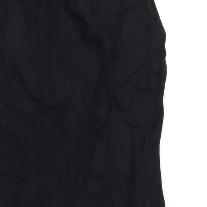 Monsoon Womens Black Viscose Tank Dress Size 12 Round Neck Zip