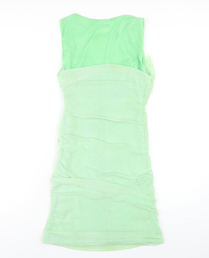 Zara Womens Green Polyester Bodycon Size XL Round Neck Pullover