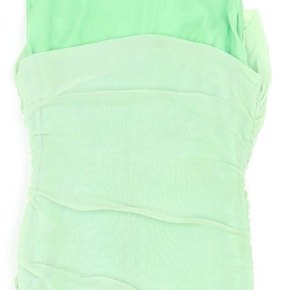 Zara Womens Green Polyester Bodycon Size XL Round Neck Pullover