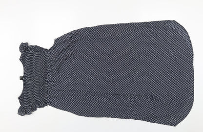 H&M Womens Blue Geometric Polyester A-Line Size 10 Round Neck Pullover