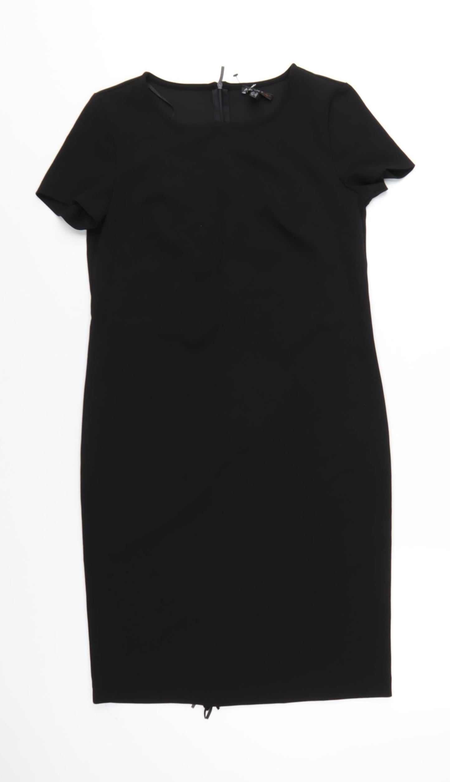 Apart Womens Black Polyester A-Line Size 8 Round Neck Zip - Tassle