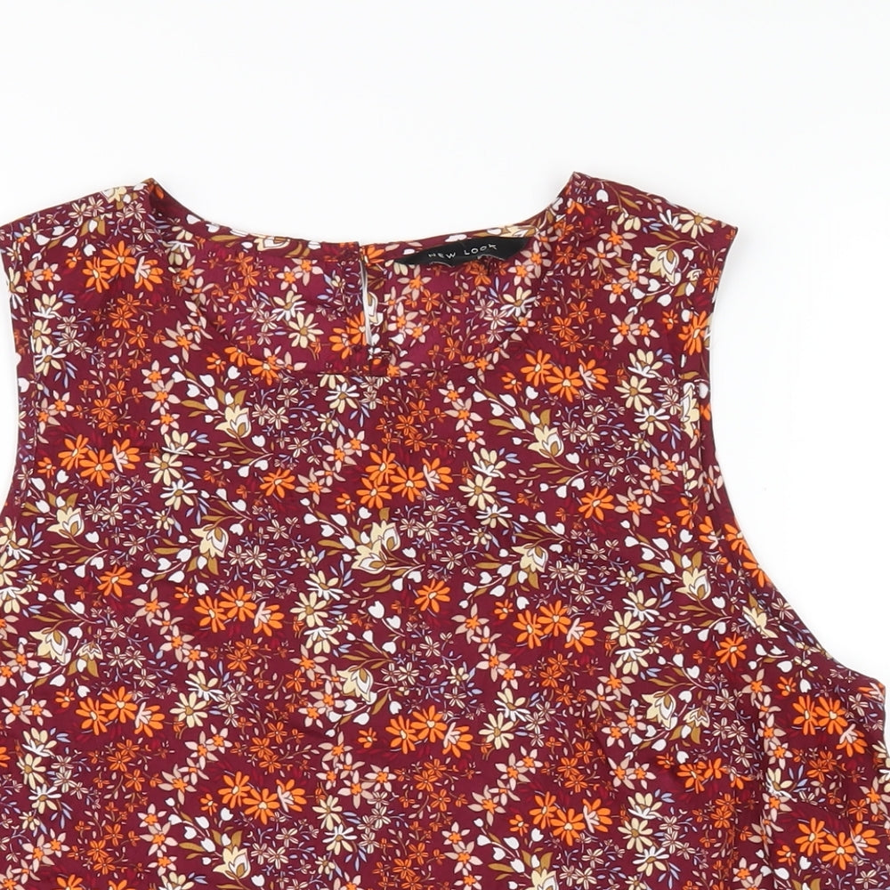 Womens UK Size 12 New Look Multicoloured Basic Tank
