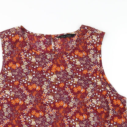 Womens UK Size 12 New Look Multicoloured Basic Tank