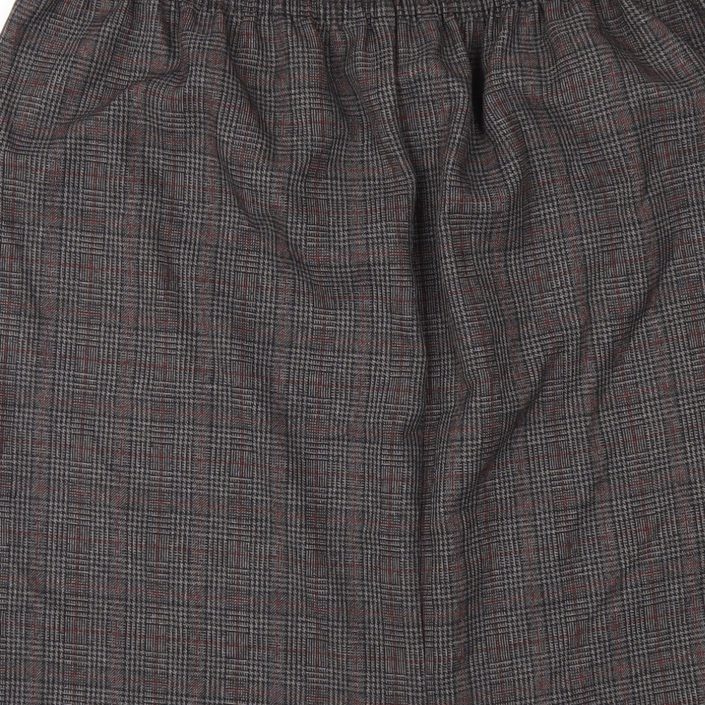 Bonmarché Womens Grey Plaid Polyester Straight & Pencil Skirt Size 14