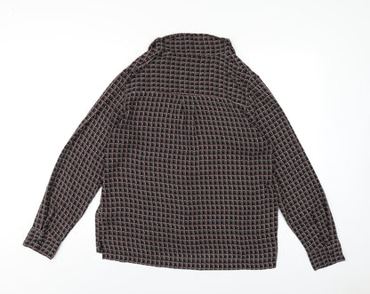 Womens UK Size 14 NEXT Black Basic Button-Up