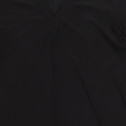 Antthony Womens Black Polyester T-Shirt Dress Size L V-Neck Pullover
