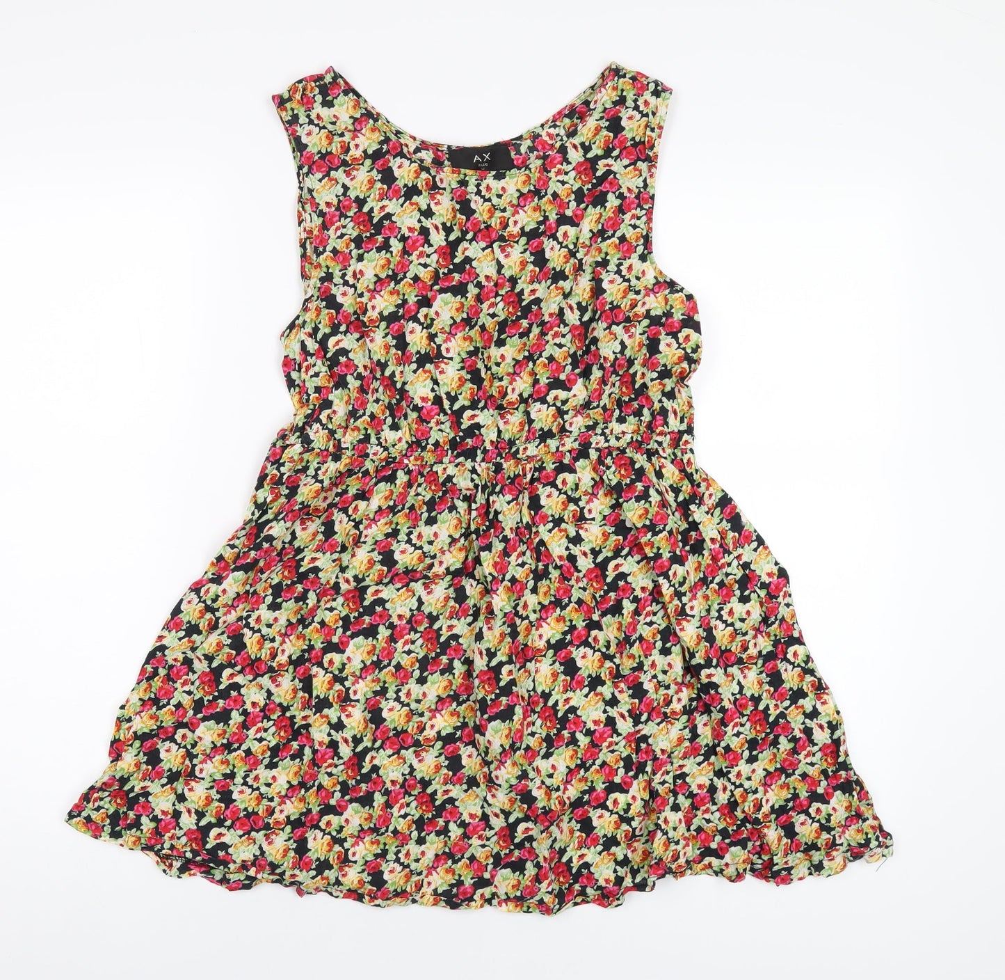 AX Paris Womens Multicoloured Floral Cotton A-Line Size 14 Round Neck Pullover